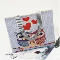 Big Pin Cartoon Owl Printed Oulder Bag Women M Large Capacity Fe Ng Bag Canvas Handbag Mmer Beach Bag Ladies