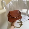 Fe Mini Tote Bag New Quity Leather Women's Designer Handbag Crocodile Pattern Chain Oulder Mesger Bag