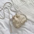 Mmer Straw Bag Fe New Orean Version Of The Wild One-Oulder Slung Wen E Bucet Bag Bolsos Mujer