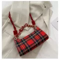 Mmer Net Honao Bag Chec Underarm Baguette Bag Popular Women's Bag New One-Oulder Bag