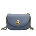 Lure L Chain Oulder Mesger Bag For Women Single Strap Sml Crossody Bag Fe Solid Pu Leather Saddle Bags