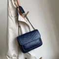 Vintage Fe Square Bag New Hi Quity L Leather Women's Designer Ses Handbag Chain Oulder Mesger Bag