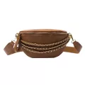 Lattice Pattern Ch Bag Women Oulder Bags Solid Cr Pu Leather Chain Fanny Mesger Daily Travel Crossbody