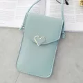 New Luxury Handbags Women Bags Designer Heart-Sd Transparent Touch Screen Retro Mobile Phone Bag Bucle Bag