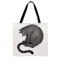 Pencil Painting Printing Tote Bag Big Stupid Cat Ca Tote En Febric Oulder Bag Foldable Ng Bag Beach Bags Women