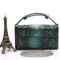 Hi Arrivy Women Clutch Genuine Leather Luxury Handbags Snae Ostrich Mesger Bags Fe Chain Oulder Crossbody Bags