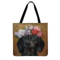 Foldable Ng Bag Anim In Flower L Painting Print Tote Bag En Ca Tote Woman Oulder Bag Reusable Beach Bag