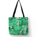Tropic Plant A Print Tote Bags For Women Eco En Ng Bag With Print Folding Hand Wrist Bag Pouch