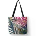 Tropic Plant A Print Tote Bags For Women Eco En Ng Bag With Print Folding Hand Wrist Bag Pouch