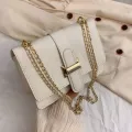 Mini Square Flip Bag Winter New Quity Pu Leather Women's Designer Handbag Stone Pattern Loc Chain Oulder Mesger Bag