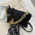 Weave Envelope Design Sml Chain Crossbody Bags For Women Trend Luxury Pu Leather Armpit Oulder Handbags And Ses