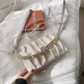 Folds Design Trendy Pu Leather Crossbody Oulder Bag For Women Mmer Yellow Cr Sml Cute Handbags And Ses Chain