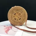 Handmade Wen Multicr Round Rattan Bag Bi Retro Hollow Oulder Bag Beach Travel Crossbody Bag Women Mini Circle Straw Bag