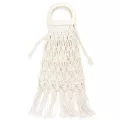 Handmade Cn Wen Wood Handle Womens Handbags And Ses Hollow Rope Tassel Beach Fe Net Straw Tote Ning Clutch Bags