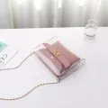 Women Crossbody Pu Handbag Party Pge Transparent Bag Oulder Mesger Bag See Throu Square Bags