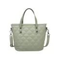 Women Oulder Bag Lattice Pattern Lady Pu Leather Travel Ng Bags Large Capacity Portable -Handle Totes