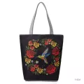 Fe Canvas Handbag Brdery Flor And Bird Printed Lady Oulder Bag Mmer Women Tote Eco Ng Bag