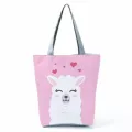 Ca Cartoon Glasses Cat Printed Women Oulder Bag Hi Capacity Eco Reusable Ng Bag Outdoor Beach Travel Bag Fe