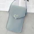 Able Mobile Phone Bag Transparent Touch Screen Cn Se Handbag Girl Cute Mini Heart-Sd Bucle Mobile Phone Bag