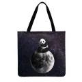 Oulder Bag Women Cartoon Panda Printing Tote Bag Foldable Ng Bag En Febric Ca Tote Reusable Beach Bag Hand Bag