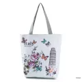 Ca Cartoon Glasses Cat Printed Women Oulder Bag Hi Capacity Eco Reusable Ng Bag Outdoor Beach Travel Bag Fe