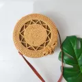 Handmade Wen Multicr Round Rattan Bag Bi Retro Hollow Oulder Bag Beach Travel Crossbody Bag Women Mini Circle Straw Bag