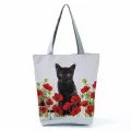 Outdoor Ca Tote B Cat Printed Tote Bag For Women Foldable Ng Bag Polyer Faric Bag Ladies Oulder Bag Custom