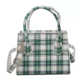 Sml Plaid Pattern Solid Cr Pu Leather Crossbody Bags For Women Lady Oulder Handbags Fe Totes Se