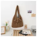 New Winter H Oulder Bag Women Letter Brdery Tote Bag Women Oer Bag Lamb-Lie Bags Womens Bolsas Mujer