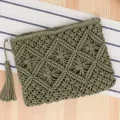 Bohian Tassel Hollow Straw Clutch Bag for Women Rope Wen Oulder Crossbody Bag Mer Beach SML SES TRAVEL HANDBAGS