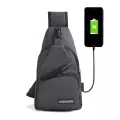 กระเป๋าคาดหน้าอก ชาร์จโทรศัพท์แบบต่อช่อง USB Fashion