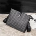 กระเป๋าสะพาย/Korean style men's one-shoulder diagonal bag leather bag business casual envelope briefcase