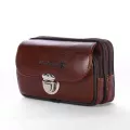 กระเป๋าคาดเอว/Men's waist bag PU buckle mobile phone waist bag men's belt mobile phone bag