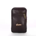 กระเป๋าใส่โทรศัพท์มือถือ/Men's cowhide three pull waist bag first layer cowhide mobile phone waist bag