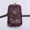 กระเป๋าใส่โทรศัพท์มือถือ/Men's double-layer zipper waist bag portable magnetic buckle mobile phone bag coin purse