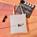 กระเป๋าสะพายข้างผู้หญิง/Canvas bag female student Korean style one-shoulder literary simple cloth bag big bag