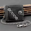 Biker Cowboy Mens Casual Snap Jeans Wallet With Anti Lose Pants Chain