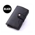 Dienqi Rfid Carbon Fiber Card Holder Men Wallets Slim Thin Smart Minimalist Wallet Leather Small Money Bag Purse Carteira