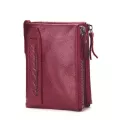 Contact's Genuine Crazy Horse Cowhide Leather Men Wallet Short Coin Purse Small Vintage Wallets High Quality Designer