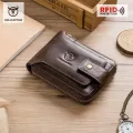 Bullcaptain  Men's Purse Leather Purse Male Purse Rfid Card Holder Wallet Storage Bag Coin Purse Zipper Wallet