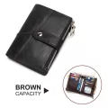 Gzcz Rfid Genuine Leather Rfid Wallet Men Crazy Horse Wallets Coin Purse Short Male Money Bag Quality Designer Mini Walet Small