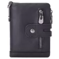 Misfits Men Wallets Genuine Leather Short Coin Purse Hasp Wallet 100% Cow Leather Clutch Wallets Handmade