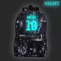 Luminous Messi  Bags Boys Girls Students School Backpack Pattern Schoolbag Teens Men Women Travel Knapsack