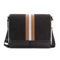กระเป๋าสะพาย COACH แท้ กระเป๋าผ้าลาย Signature สายผ้า รุ่นใหม่ COACH C5387 MEN THOMPSON MAP BAG IN SIGNATURE JACQUARD WITH VARSITY STRIPE Black Elm