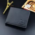 กระเป๋าสตางค์ผู้ชาย/Men's short wallet fashion youth large-capacity thin lychee pattern soft wallet