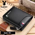 PLAYBOY Wallet Men's Genuine Leather Wallet for Youth Students Cross Section Genuine Short Wallet