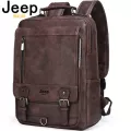 JEEP BULUO กระเป๋าเป้ หนังผู้ชายกระเป๋าเป้สะพายหลังออกแบบธุรกิจชาย 15.6 "กระเป๋าแล็ปท็อปแฟชั่นขนาดใหญ่ความจุกระเป๋าเดินทางวิทยาลัยกระเป๋านักเรียน 2201