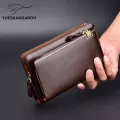 Luxury Brand Men Clutch Bag Wlet Men Leather Double Zier Business Se B Brown Ca Me Handy Money Bag