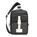 กระเป๋าคาดอก COACH แท้ รุ่นใหม่ กระเป๋า Coated canvas ลาย Signature และหนังแท้ COACH C6645 TRACK PACK IN SIGNATURE COATED CANVAS Charcoal Chalk