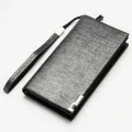 Men Bifold Leather Wlet Zip Clutch Se Credit Id Card Holder Men's Phone Pocet Cn Luxury Business Me Wlets